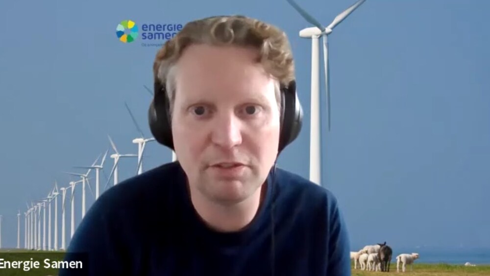 Screenshot van de spreker van Energie Samen